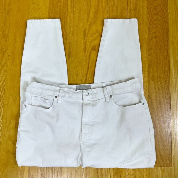Everlane Jeans High Rise Skinny Ankle Cropped in White (33) - Picture 1 of 6